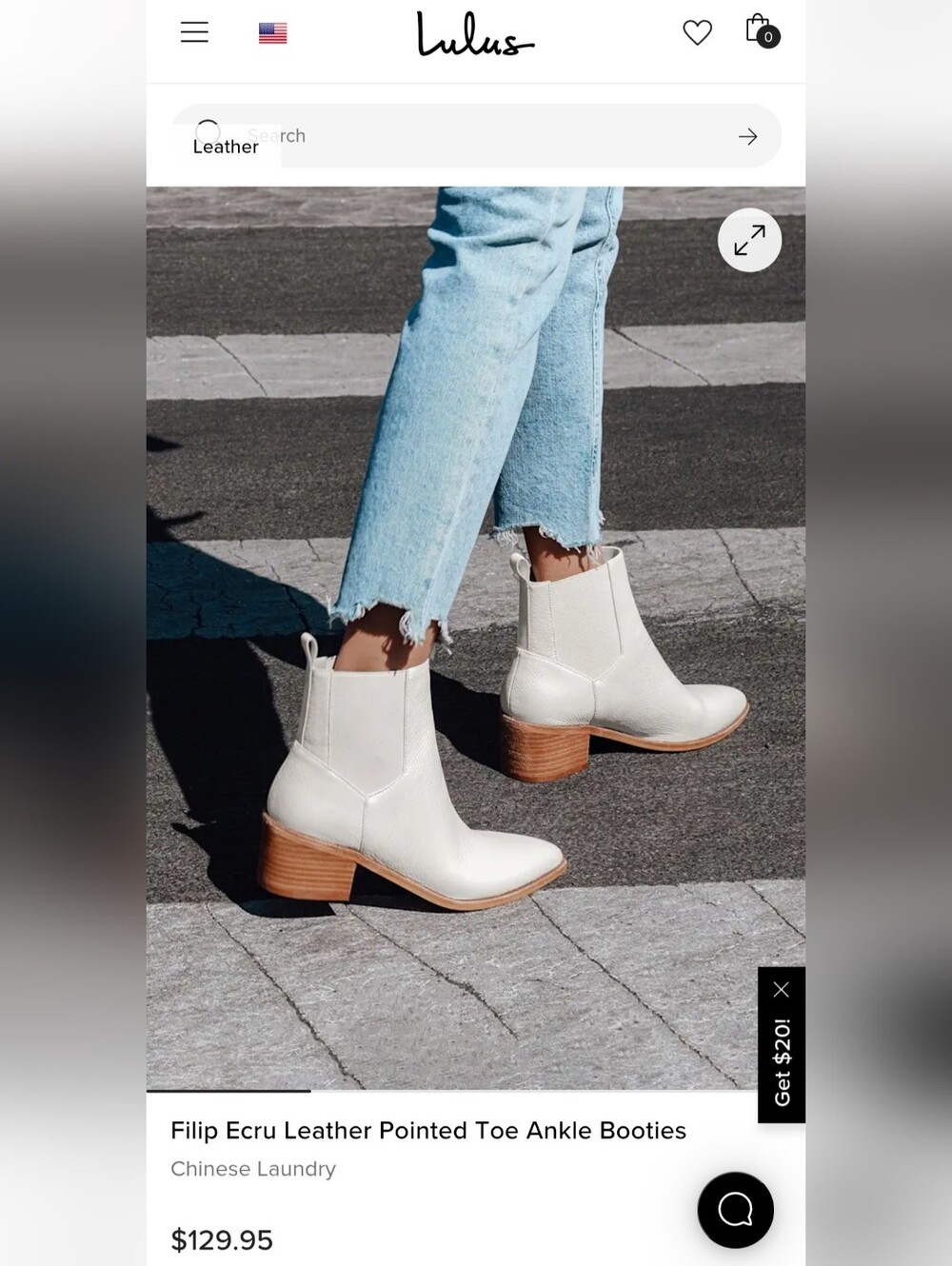 Chinese Laundry Filip Ecru Chelsea Ankle Boots NIB Western Boho